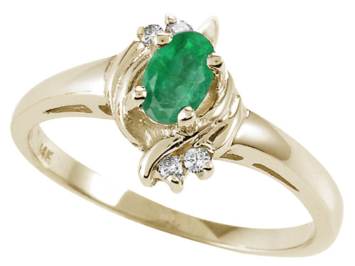 Tommaso Design™ Genuine Emerald Ring