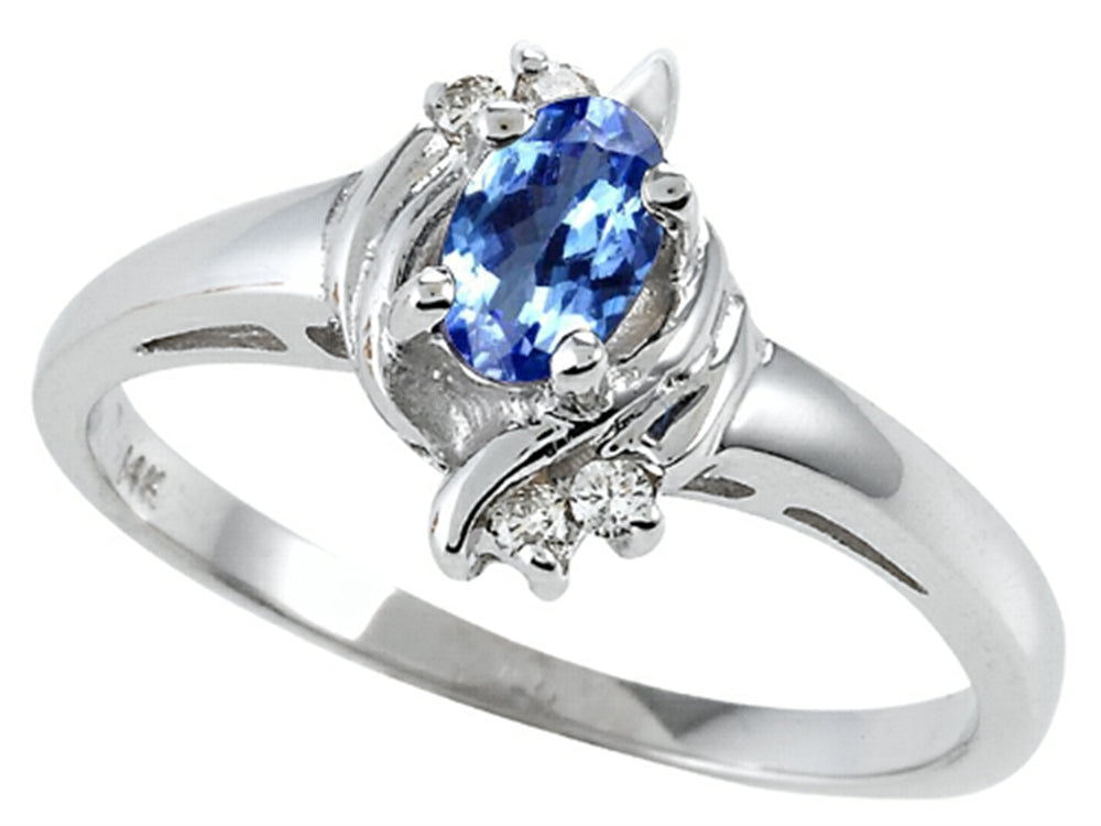 Tommaso Design™ Oval 5x3 mm Genuine Tanzanite Ring
