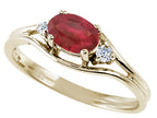 Tommaso Design™ Genuine Ruby and Diamonds Ring