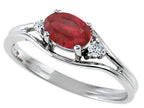 Tommaso Design™ Genuine Ruby and Diamonds Ring