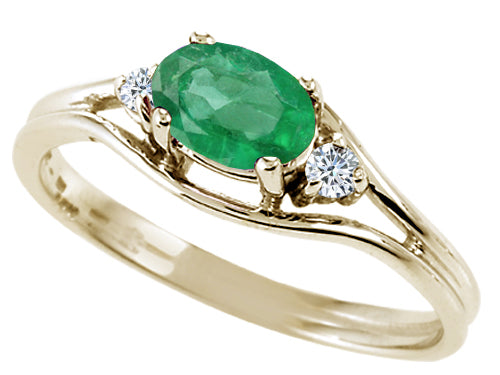 Tommaso Design™ Genuine Emerald Ring
