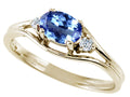 Tommaso Design™ Oval 6x4 mm Genuine Tanzanite Ring