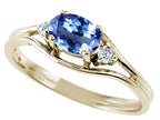 Tommaso Design™ Oval 6x4 mm Genuine Tanzanite Ring