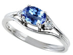 Tommaso Design™ Oval 6x4 mm Genuine Tanzanite Ring
