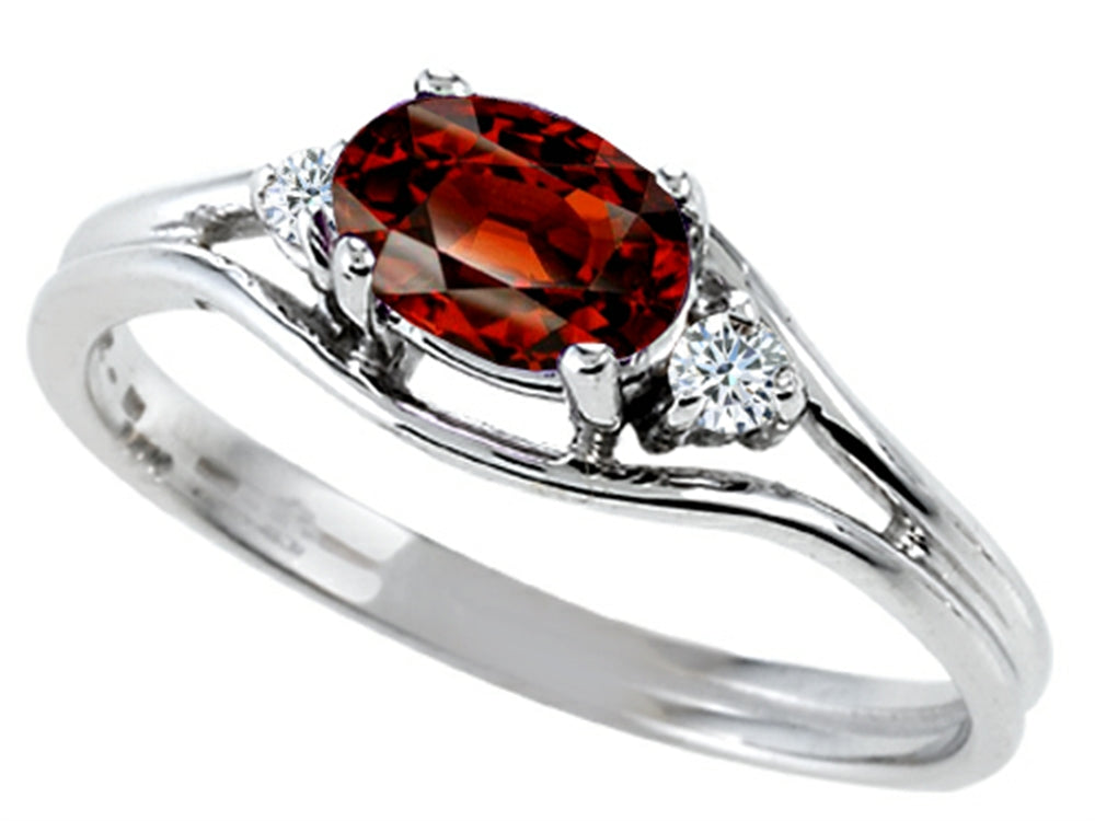 Tommaso Design™ Genuine Garnet Ring
