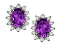 Tommaso Design™ Oval 8x6 mm Genuine Amethyst Earrings