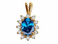 Tommaso Design™ Oval 8x6 mm Genuine Blue Topaz Pendant Necklace