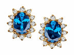 Tommaso Design™ Oval 8x6 mm Genuine Blue Topaz Earrings