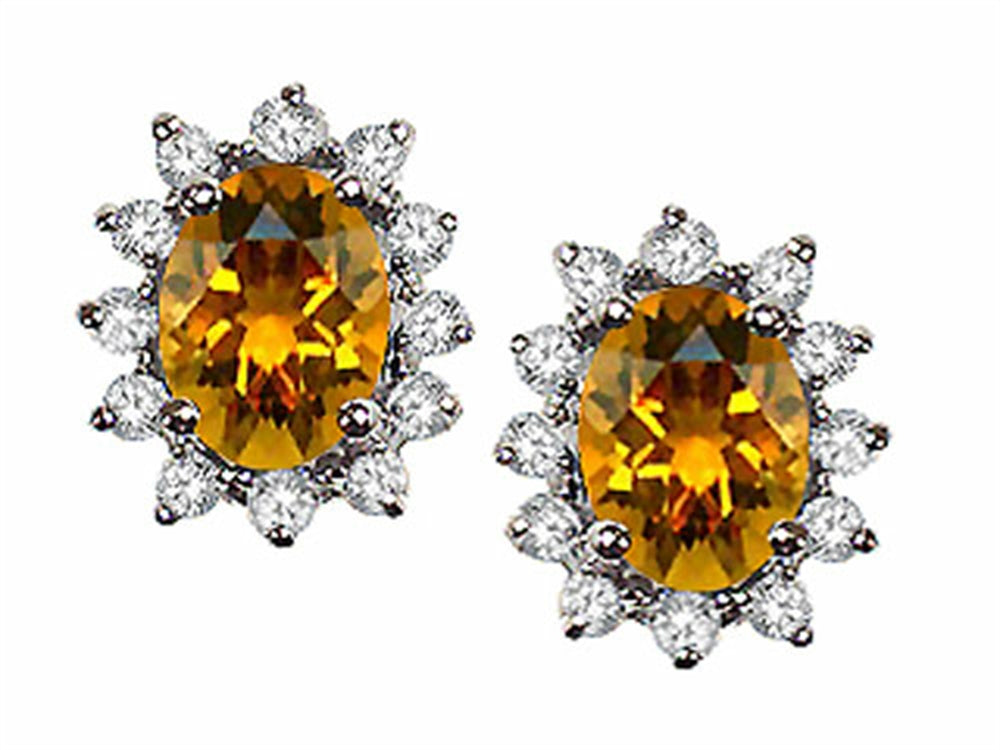 Tommaso Design™ Oval 8x6 mm Genuine Citrine Earrings