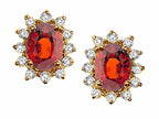 Tommaso Design™ Oval 8x6 mm Genuine Garnet Earrings