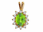 Tommaso Design™ Oval 8x6 mm Genuine Peridot Pendant Necklace