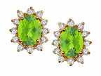 Tommaso Design™ Oval 8x6 mm Genuine Peridot Earrings