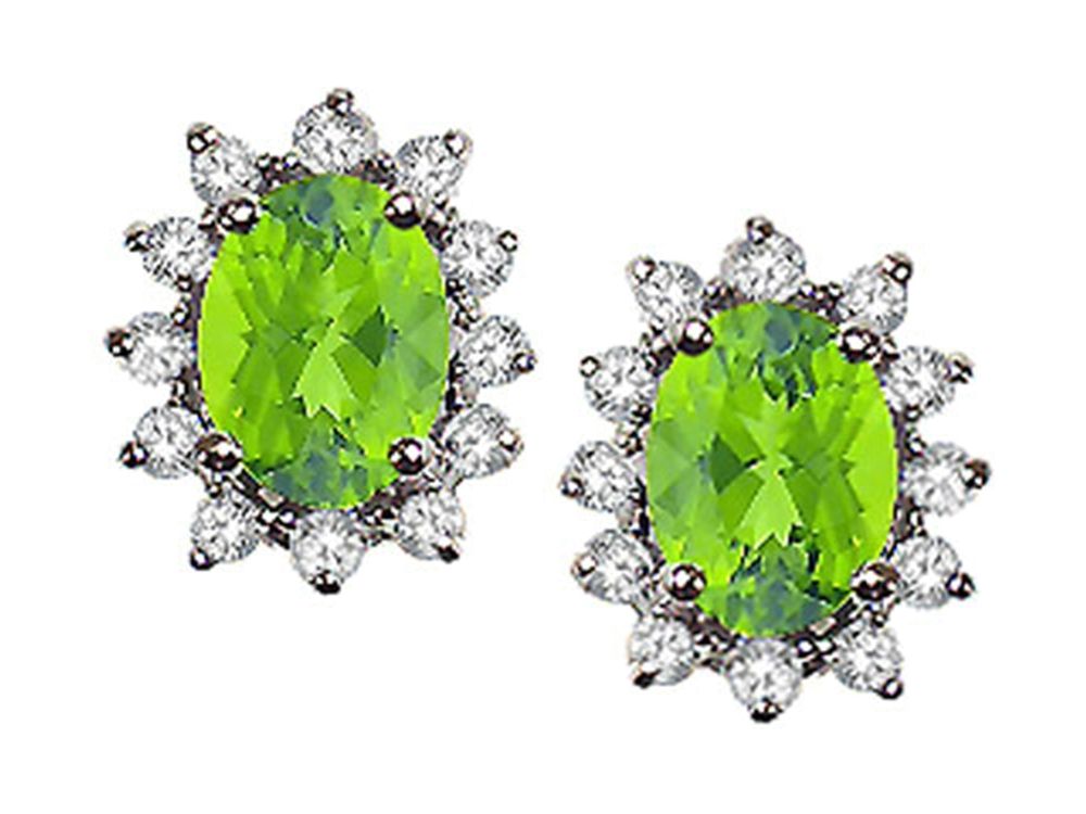 Tommaso Design™ Oval 8x6 mm Genuine Peridot Earrings