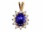 Tommaso Design™ Oval 8x6 mm Genuine Iolite Pendant Necklace