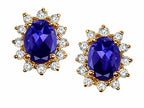 Tommaso Design™ Oval 8x6 mm Genuine Iolite Earrings
