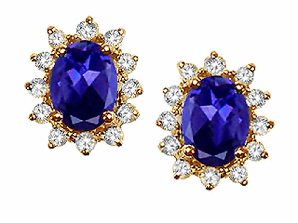 Tommaso Design™ Oval 8x6 mm Genuine Iolite Earrings