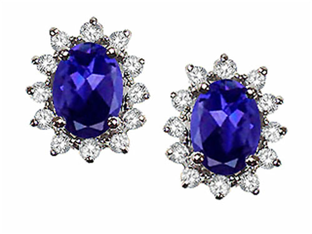 Tommaso Design™ Oval 8x6 mm Genuine Iolite Earrings