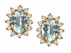 Tommaso Design™ Oval 8x6 mm Genuine Aquamarine Earrings