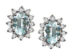 Tommaso Design™ Oval 8x6 mm Genuine Aquamarine Earrings
