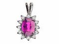 Tommaso Design™ Oval 8x6 mm Genuine Pink Tourmaline Pendant Necklace
