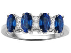 Tommaso Design™ Genuine 4 Stone Sapphire Ring