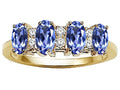 Tommaso Design™ Oval 5x3mm Genuine 4 Stone Tanzanite Ring