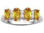 Tommaso Design™ Oval 5x3mm Genuine 4 Stone Citrine Ring