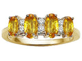 Tommaso Design™ Oval 5x3mm Genuine 4 Stone Citrine Ring