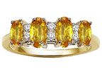Tommaso Design™ Oval 5x3mm Genuine 4 Stone Citrine Ring
