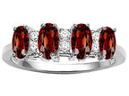 Tommaso Design™ Genuine 4 Stone Garnet Ring