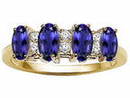 Tommaso Design™ Oval 5x3mm Genuine 4 Stone Iolite Ring