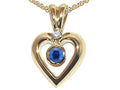 Tommaso Design™ Round 4mm Genuine Sapphire Heart Shaped Pendant Necklaces