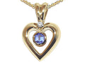 Tommaso Design™ Round 4mm Genuine Tanzanite Heart Shaped Pendant Necklaces