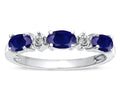 Tommaso Design™ Genuine Sapphire three stone oval band