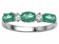 Tommaso Design™ Genuine Emerald 3 Stone Ring