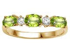 Tommaso Design™ Oval 5x3mm Genuine Peridot three stone oval band