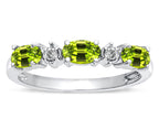 Tommaso Design™ Oval 5x3mm Genuine Peridot three stone oval band