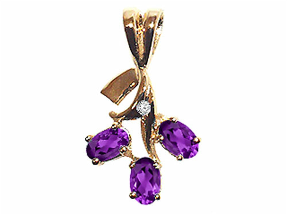 Tommaso Design™ Oval 5x3mm Genuine Amethyst Pendant Necklace