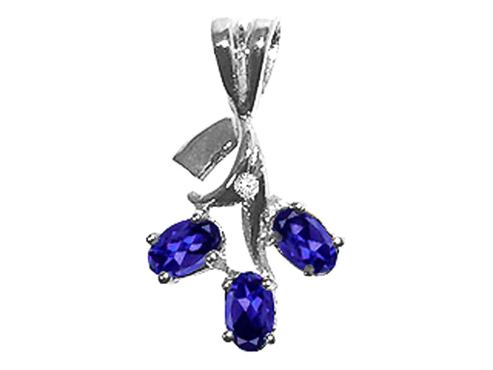 Tommaso Design™ Oval 5x3mm Genuine Iolite Pendant Necklace