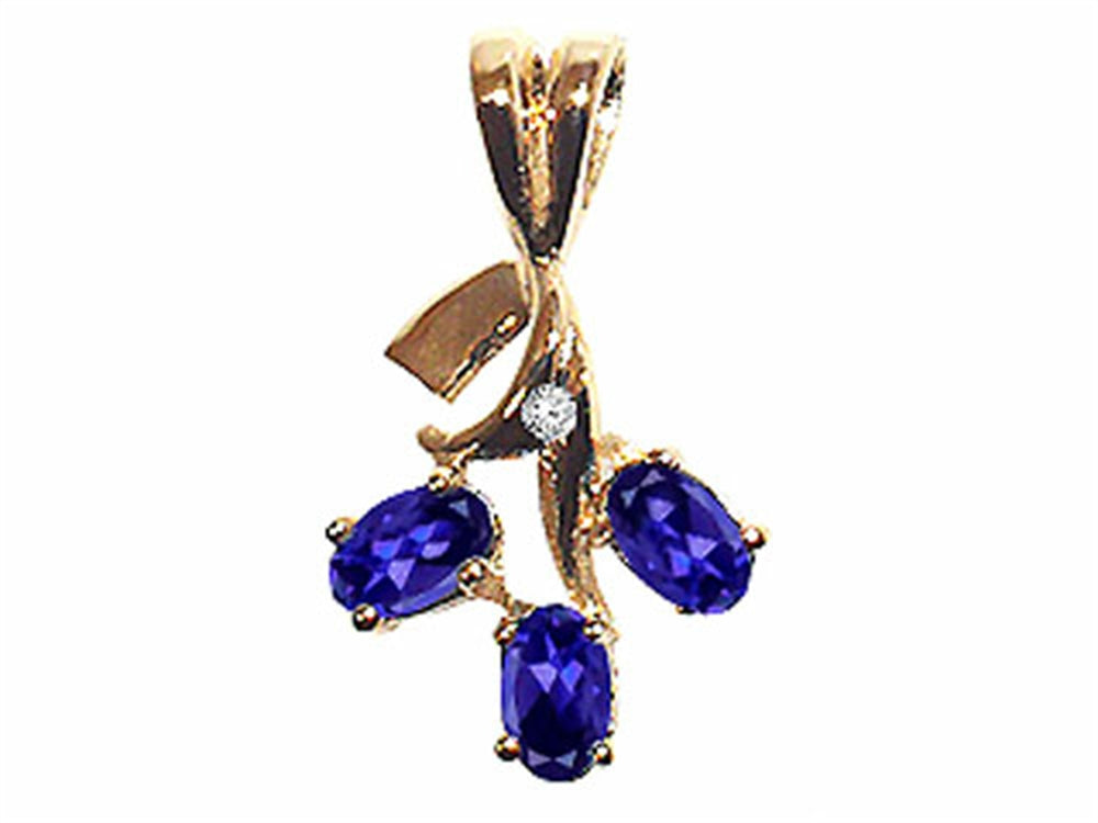 Tommaso Design™ Oval 5x3mm Genuine Iolite Pendant Necklace