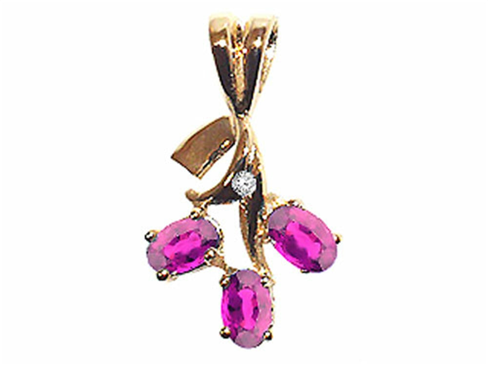 Tommaso Design™ Oval 5x3mm Genuine Pink Tourmaline Pendant Necklace