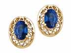 Tommaso Design™ Oval 6x4 mm Genuine Sapphire Earrings