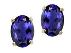 Tommaso Design™ Oval 7x5mm Genuine Iolite Earrings Studs