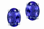Tommaso Design™ Oval 7x5mm Genuine Iolite Earrings Studs