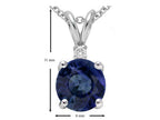 Star K Round Genuine Sapphire Pendant Necklace