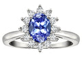 Tommaso Design™ Oval 7x5mm Genuine Tanzanite Ring
