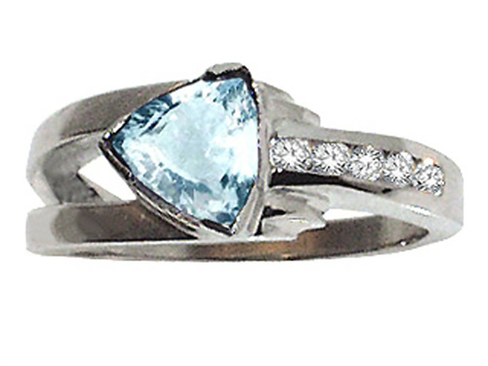 Tommaso Design™ Genuine Aquamarine Ring