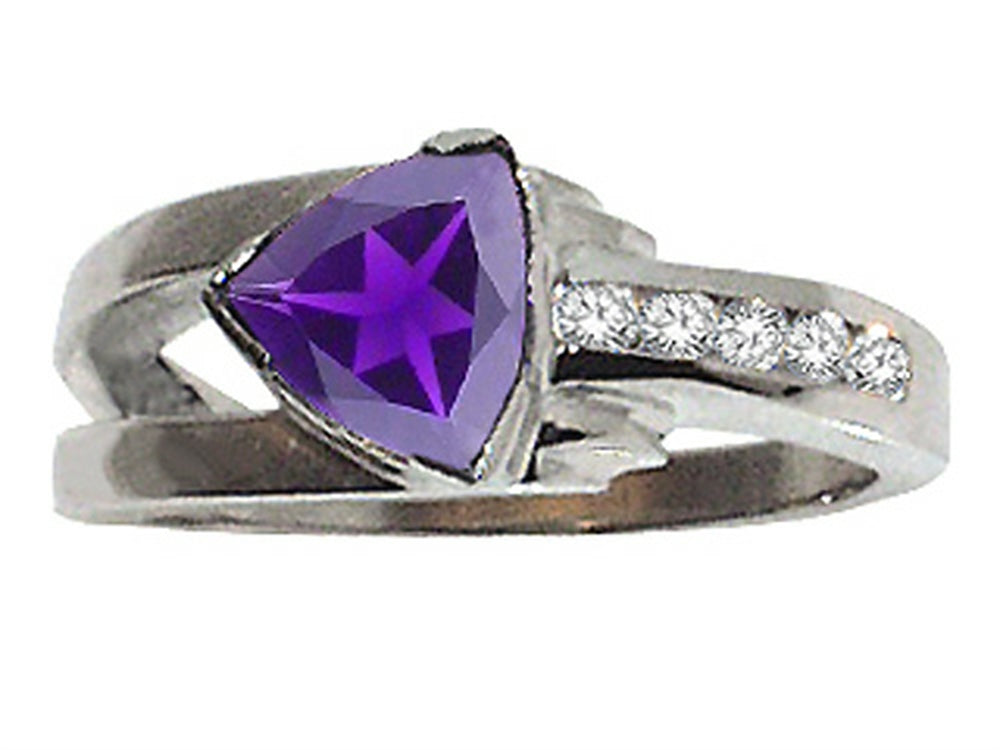 Tommaso Design™ Trillion 7mm Genuine Iolite Ring