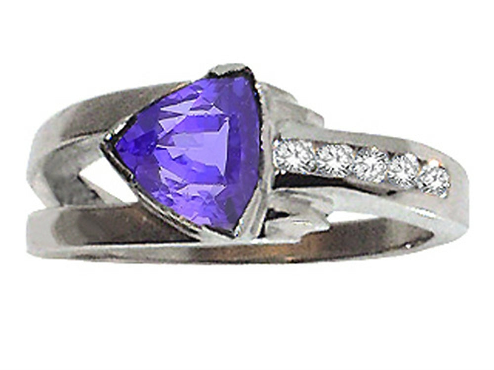 Tommaso Design™ Trillion 7mm Genuine Tanzanite Ring