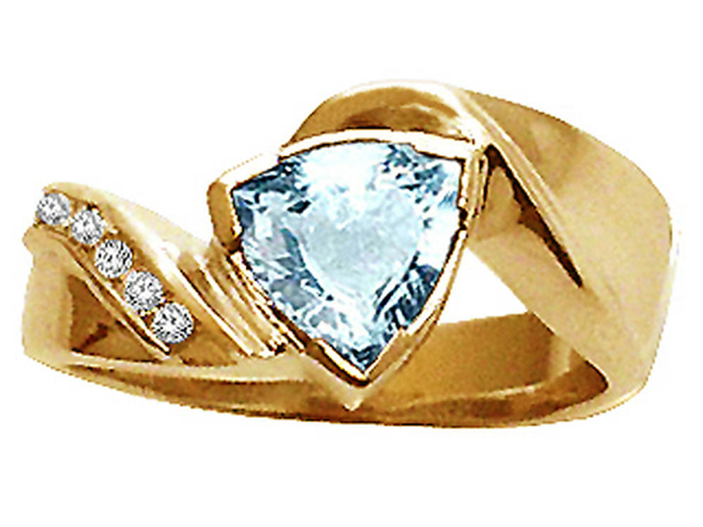 Tommaso Design™ Genuine Aquamarine Ring